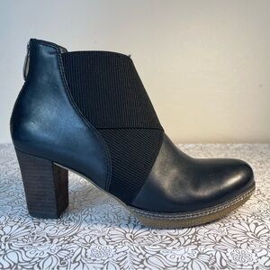 Gabor 52.872 Black Leather Heeled Ankle Boots Comfort Foulard Calf